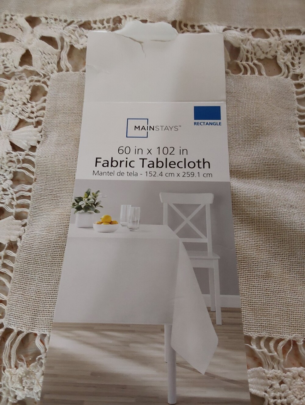NWOT White Tablecloth, 60 In By 102 In, For Trade Or Craft Show